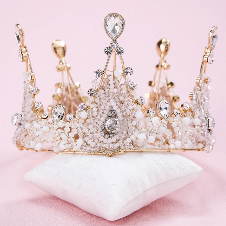 

European Baroque Crown Wedding Hair Accessories Tiaras And Crowns Bridal Hair Jewelry Mariage Ornaments