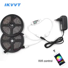 IKVVT RGB Светодиодные ленты светильник Водонепроницаемый лента светодиод Тира SMD 2835 RGB светодиодный светильник гибкий Питание 12V светодиодный