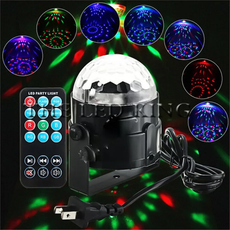 9 Вт RGB Вечеринка сценический свет Музыка звук активированный Вращающийся