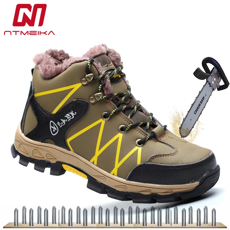 

Winter Work Safety Shoes Steel Toe Men Leather Work Boots Breathable Wear-resisting Safety Boots MB162