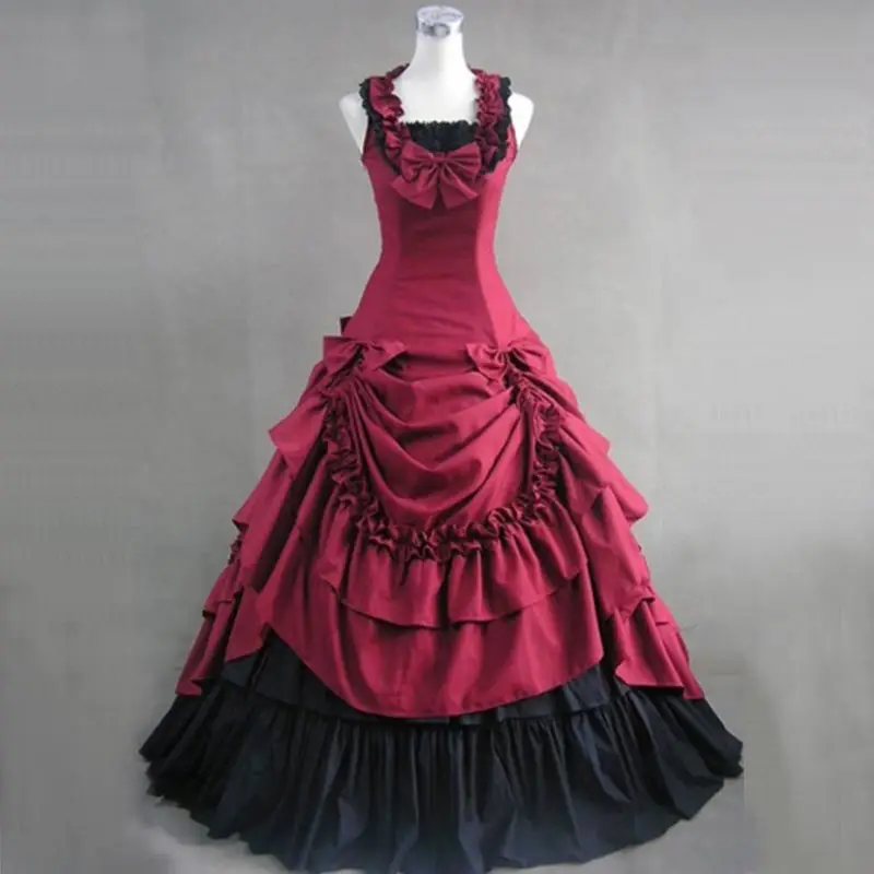 red-and-black-classic-gothic-ball-gowns