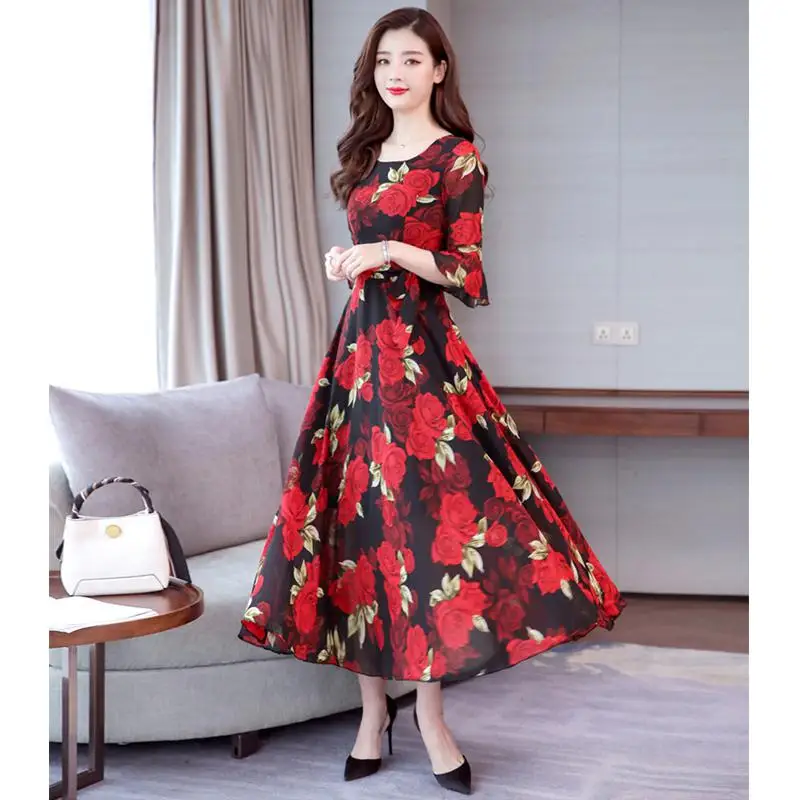 2019 جديد Yfashion المرأة الصيف الأزياء سليم الخصر ألف خط بوهيميا الساحرة أنيقة عارضة ماكسي اللباس Vestidos