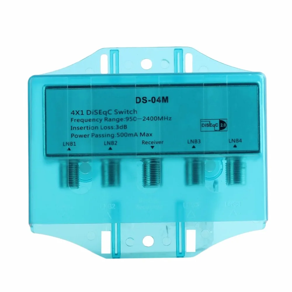 

Waterproof 4x1 DS-04M Satellite 950-2400MHz DiSEqC2.0 Switch FTA Dish Flat LNB Multiswitch For Wideband Satellite Receiver