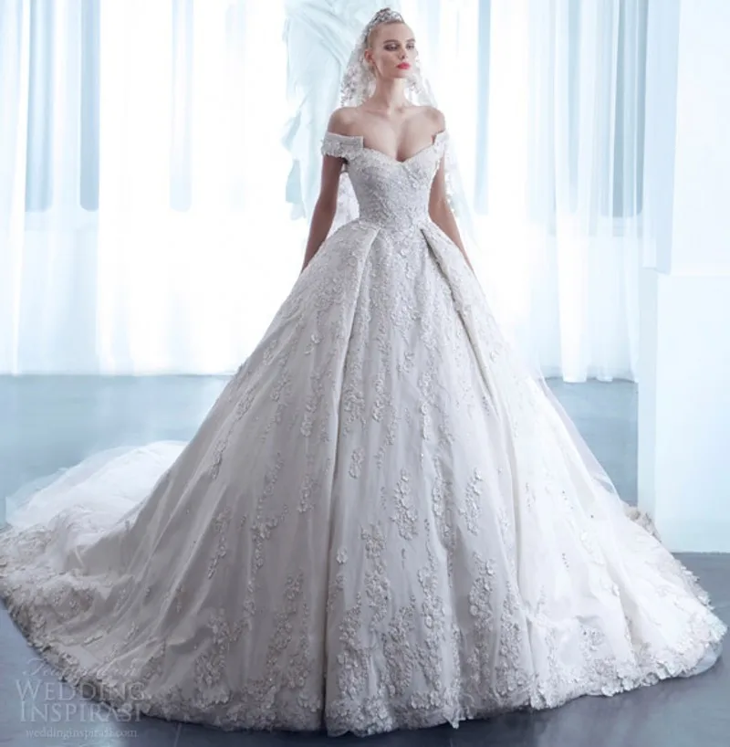 ball gown with long train