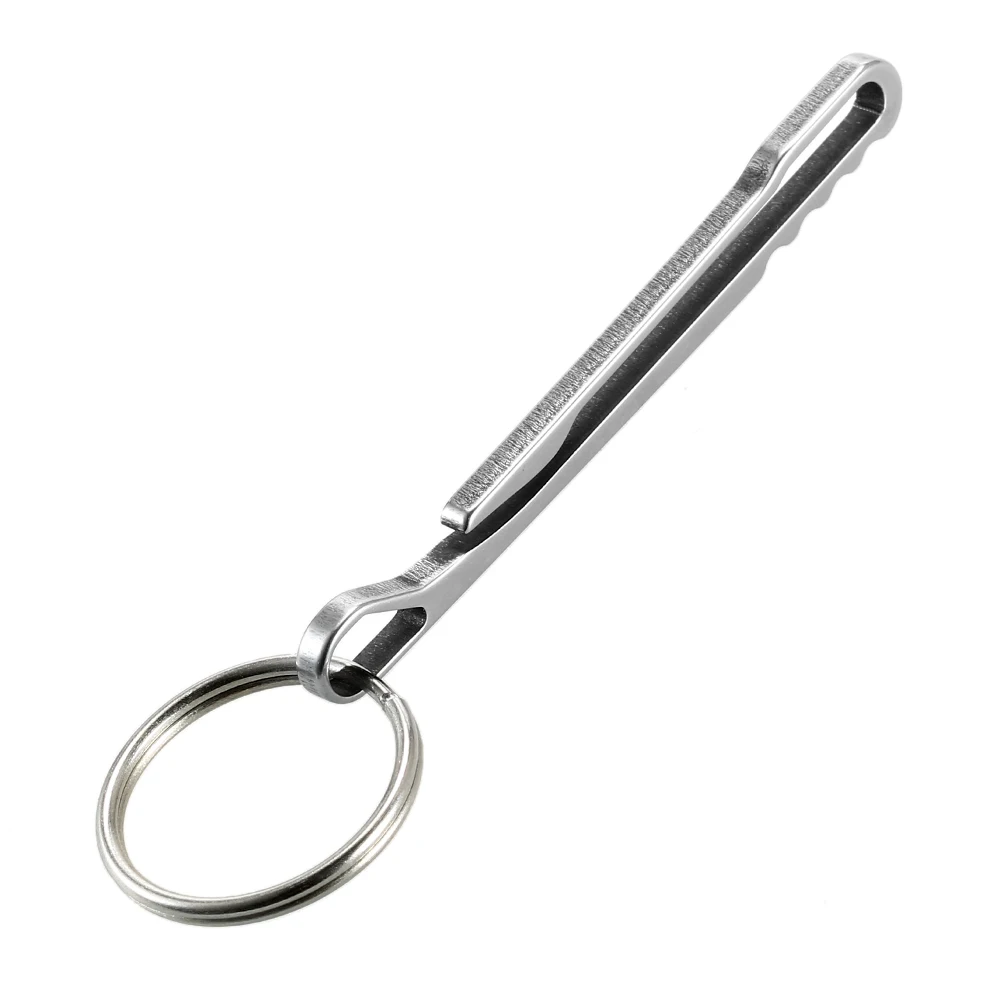

1PC Outdoor Portable Key Ring Buckle Locking Carabiner Spring Snap Clips Long Shape Alloy Key Chain with Stainless Steel Ring