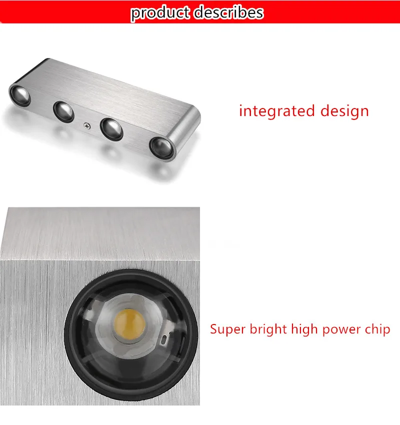 Крытый светильник ing высокой мощности 2 Вт 4 Вт 6 Вт 8 Вт светодиодный настенный светильник AC220V 230 в алюминиевый декоративный настенный светильник для спальни светодиодный настенный светильник
