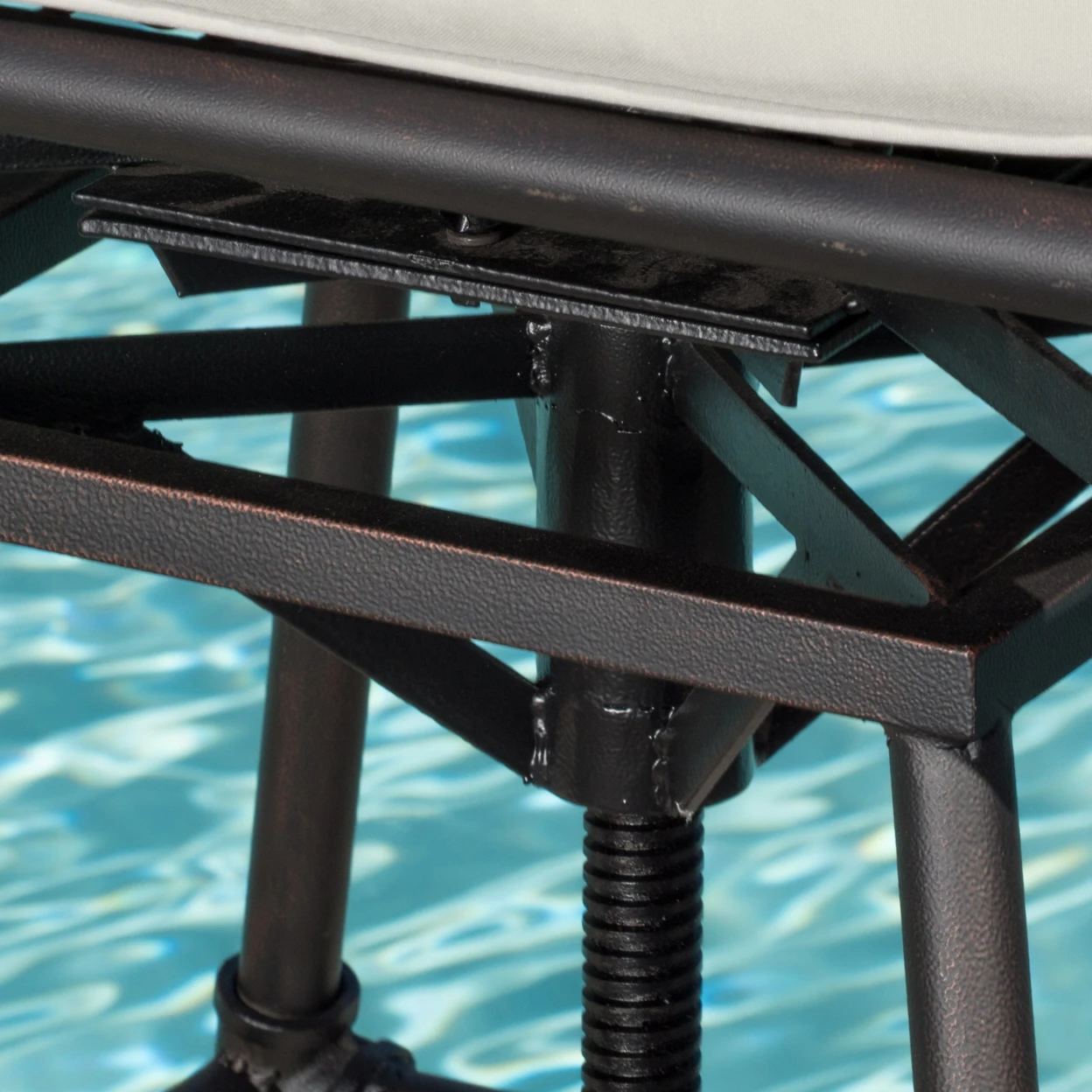 Varick Outdoor Adjustable Pipe Barstool with Cushions (4)