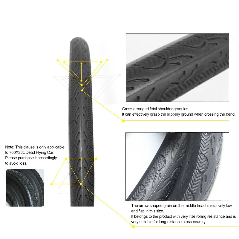 Bike Solid Tire 700x23C Road Bike Bicycle Cycling Riding Tubeless Tyre L6F2