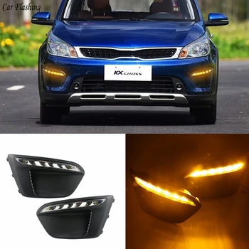 

Car flashing 1Pair Super Bright Car LED With Turn Signal For Russia KIA RIO X-Line 2018 2019 Driving DRL Daytime Running Lights