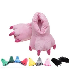 2017 Winter Warm Soft indoor floor Slippers Women Men Children Shoes Paw Funny Animal Christmas Monster Dinosaur Claw Plush Home winter cartoon indoor warm plush santa slippers women men children s christmas style home slipper fit christmas gifts