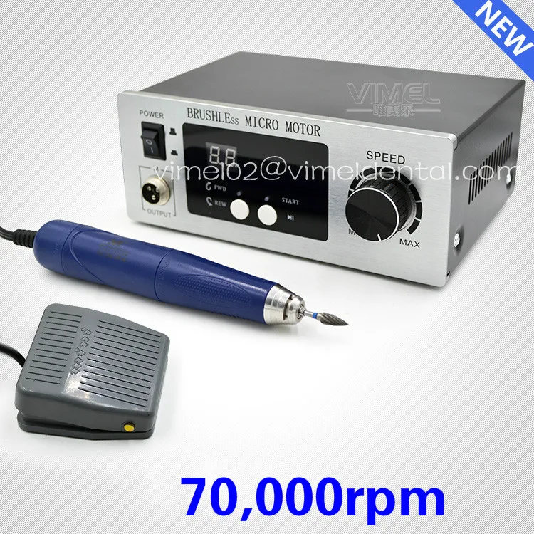 

70,000 RPM dental micromotor Non-Carbon Brushless Aluminium Shell electric technical micromotor