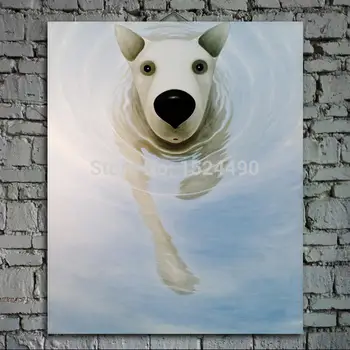 

Hand Painting Cartoon Oil Painting On Canvas Abstract Animal Wall Art For Home Decoration The Dog Back Unframed