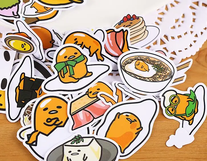 30pcs/pack new Cartoon Lazy egg Gudetama Stickers Scrapbooking Stick Label Diary Album Stickers Classic Toy for kids gift