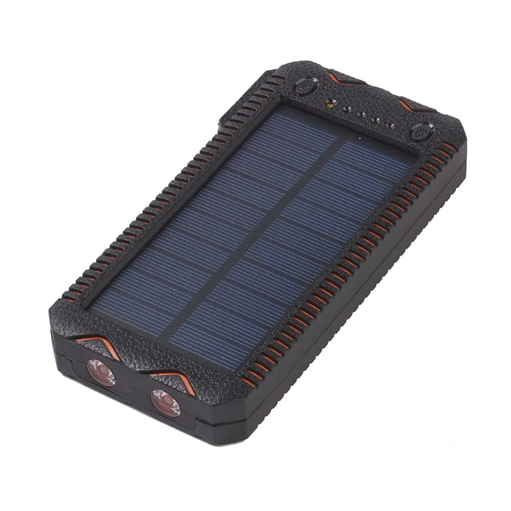 

Portable Dual USB & MICRO Input Port Solar Battery Charger External Battery Pack Phone Charger Power Bank for Smartphones