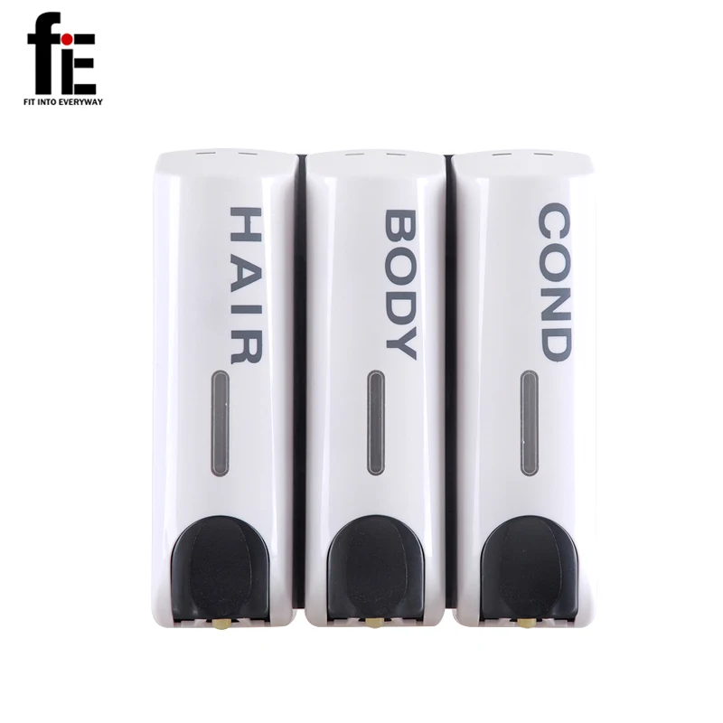 

fiE Hand Sanitizer Shower Shampoo Dispenser Wall Mounted Triple Plastic Soap Dispenser Liquid Bathroom Soap Dispenser