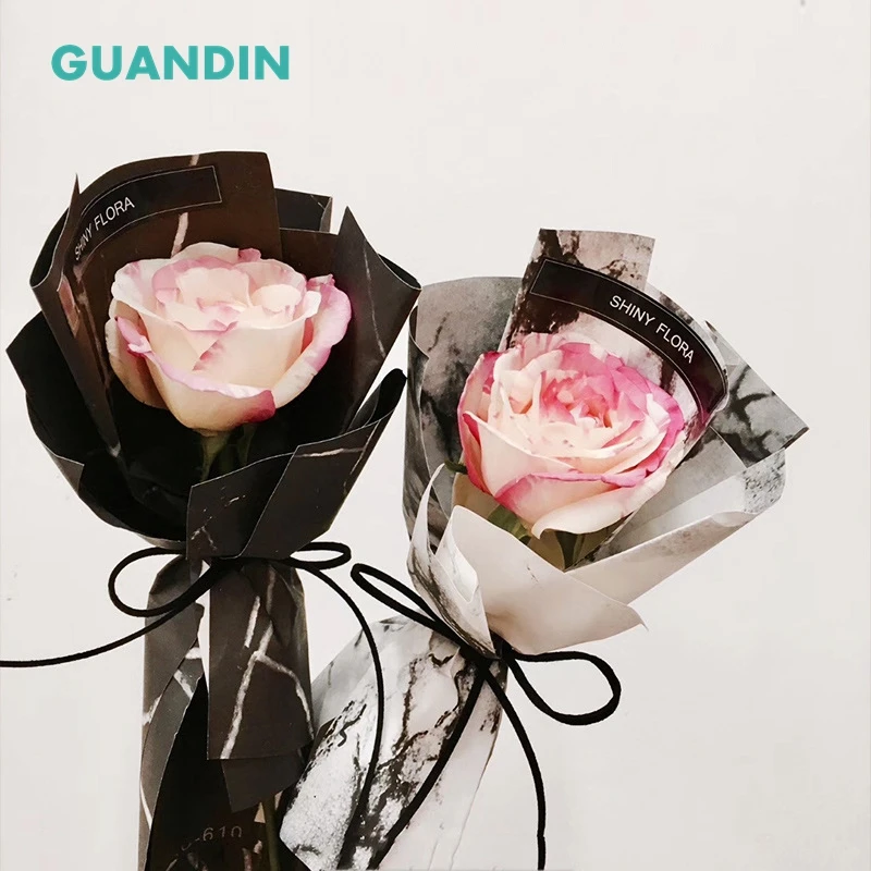GUANDIN оберточная бумага для красных цветов толстая Мраморная цветочный цветок
