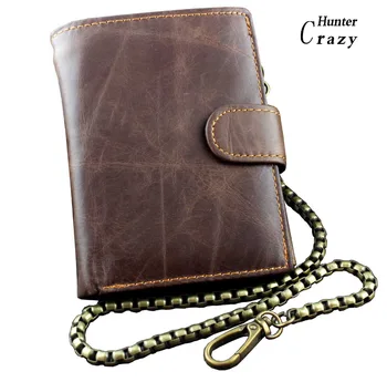 

Men's Biker's Many Card solt Genuine Leather Wallet With 50 cm Long Chain