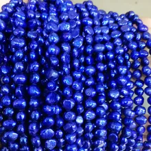 5 шт. пресноводный жемчуг барокко 7-8 мм темно-синий FPPJ бусины природа свободные бусины для DIY ювелирных изделий