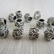 10 шт.-20 шт. в виде листьев тибетские серебряные волосы коса дреды бусины кольца трубка около 5 мм отверстие для волос аксессуары