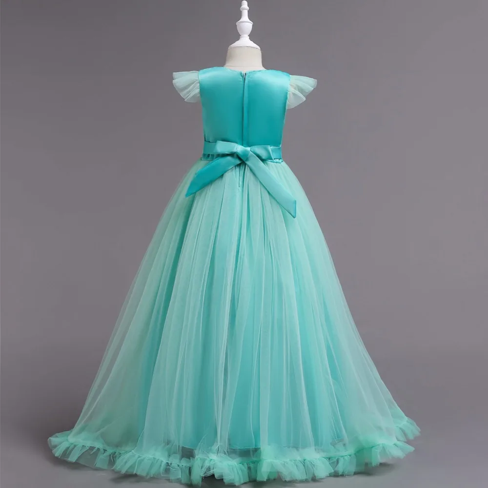 Cielarko/длинное платье для девочек платье принцессы с цветочным рисунком, вечерние платья для выпускного вечера платья с юбкой из тюля, Наряд для дня рождения Детские вечерние платье для 4-14 лет
