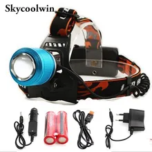 Светодиодные фары Перезаряжаемые CREE XML T6 Фара 2000 люмен Увеличить Велосипедные фары Масштабируемые Кемпинг Рыбалка фар