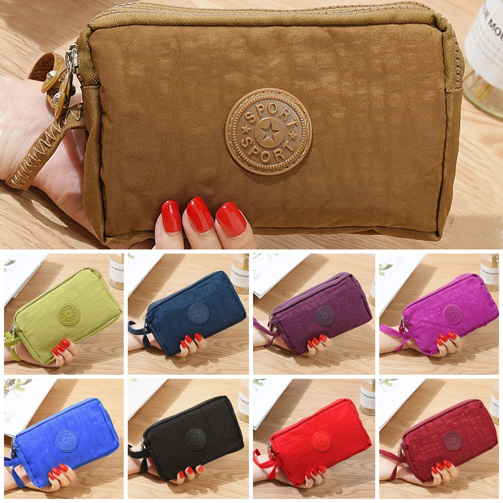 New Fashion Women Canvas Clutch Coin Phone Card Holder Zipper Lady Small Wallet Phone Bag Clutch High Quality