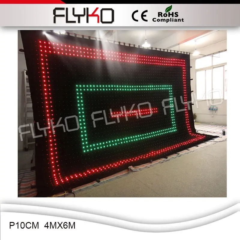 Новый продукт 2016 p10cm 4m x 6m Европа Горячая Продажа Гибкая мягкая сетка LED занавес