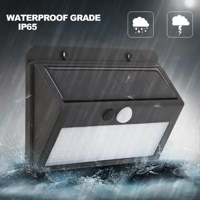 60LED Solar Powered PIR Motion Sensor Light Waterproof Outdoor Home Garden Yard Energy Saving Night Security Wall Lamp
