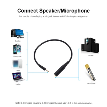 

Audio Adapter Cable 3.5mm to 6.5mm Converter Cable 3.5mm Male to 6.35mm Female for Microphone/Headphone