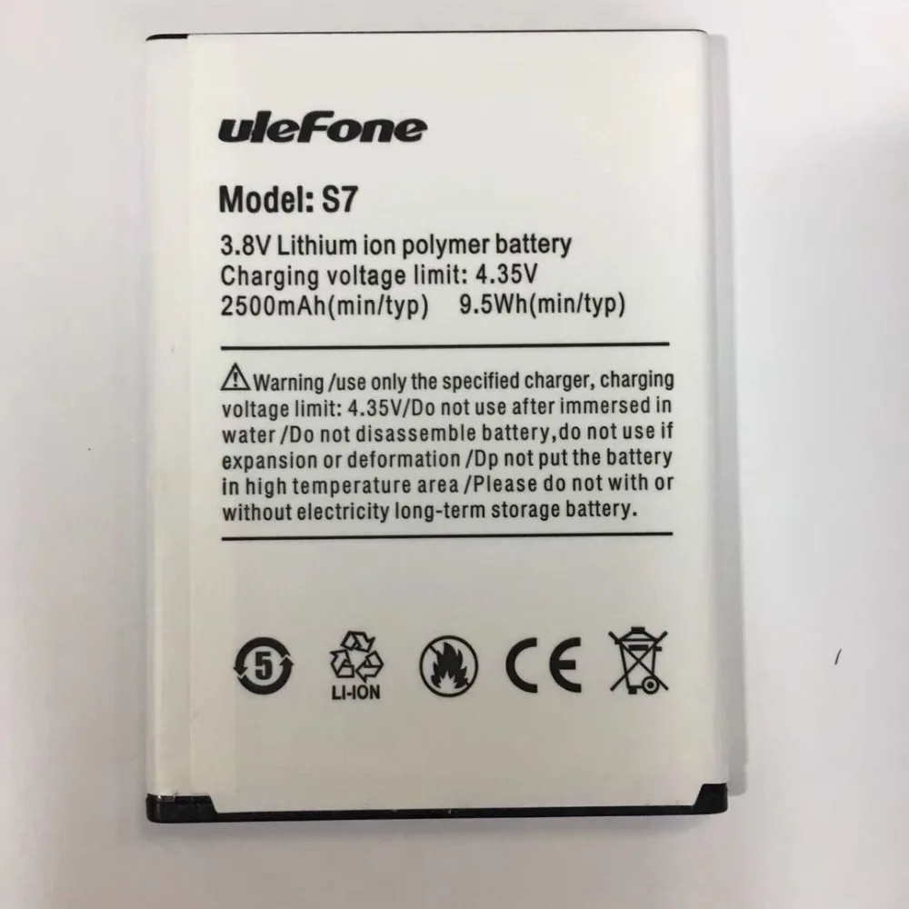 Mobile phone battery for Ulefone S7 battery 2500mAh Original battery 5