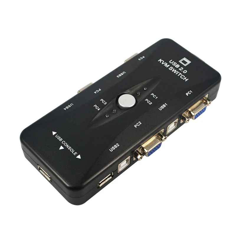 

USB KVM 4 Ports Selector VGA Print Auto Switch Moniter Box VGA Splitter V322 USB 2.0 KVM Switch With 4pcs VGA Cable