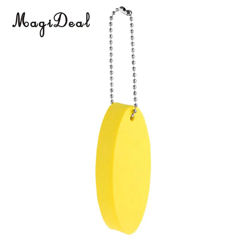 MagiDeal Oval Shaped EVA Foam Floating Key Ring Beads Boat Keychain for Canoe Kayak Rafting Canoeing Sailing Acce Black/Yellow