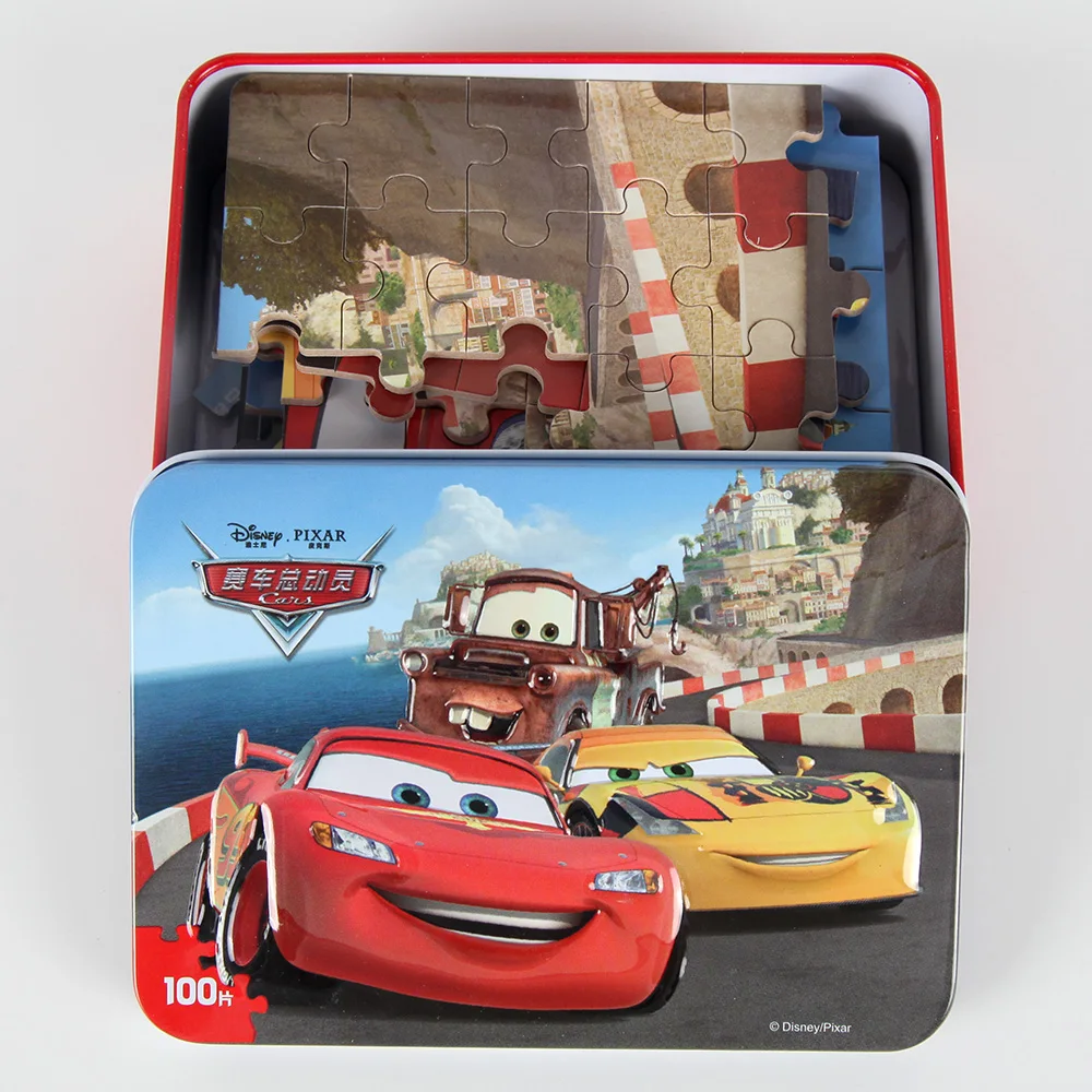 100 шт./компл. автомобили головоломки с железной коробкой головоломки игрушки для детского дня рождения вечерние поставки Подарки Игрушка