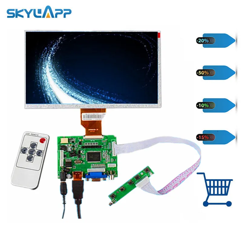 Skylarpu 7''inch LCD screen for Raspberry Pi LCD Display Screen TFT Monitor AT070TN90 + HDMI VGA Input Driver Board Controller