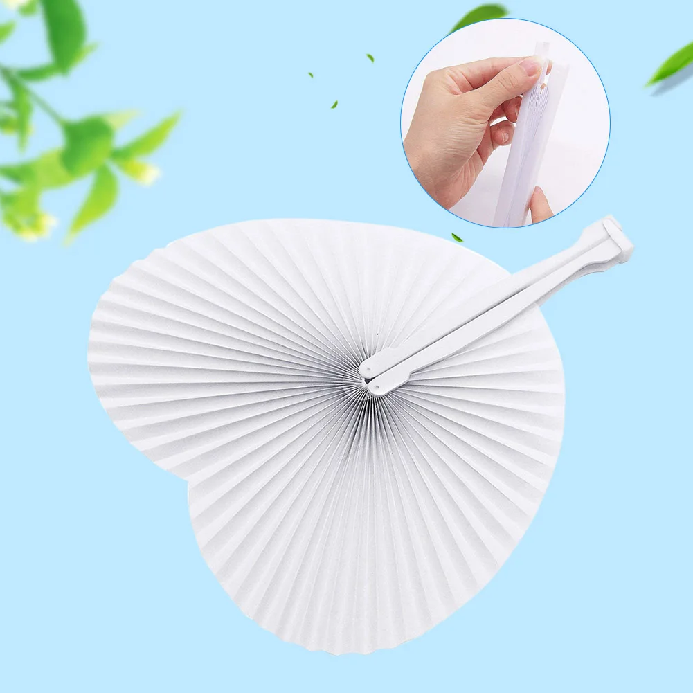 

20pcs Pocket Paper Foldable Handheld Fan Heart Shape for Wedding Party Guest Birthday Decor Supplies HTQ99