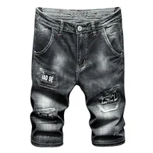 Новые мужские летние джинсовые шорты модные повседневные деловые эластичные серые Короткие хлопковые джинсы мужская одежда Классические Стильные шорты, T6812