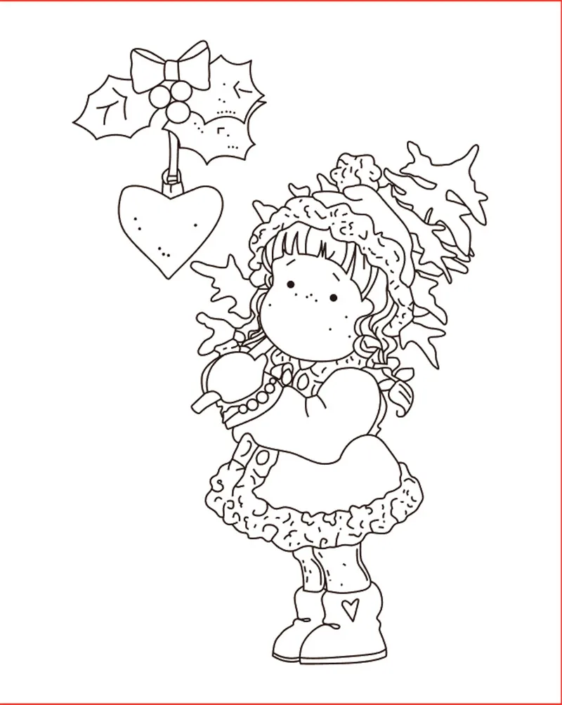 

10x8 Girl staring at the lamp Transparent Clear Stamps for Scrapbooking for DIY Card Making Cutting Crafts Stencil
