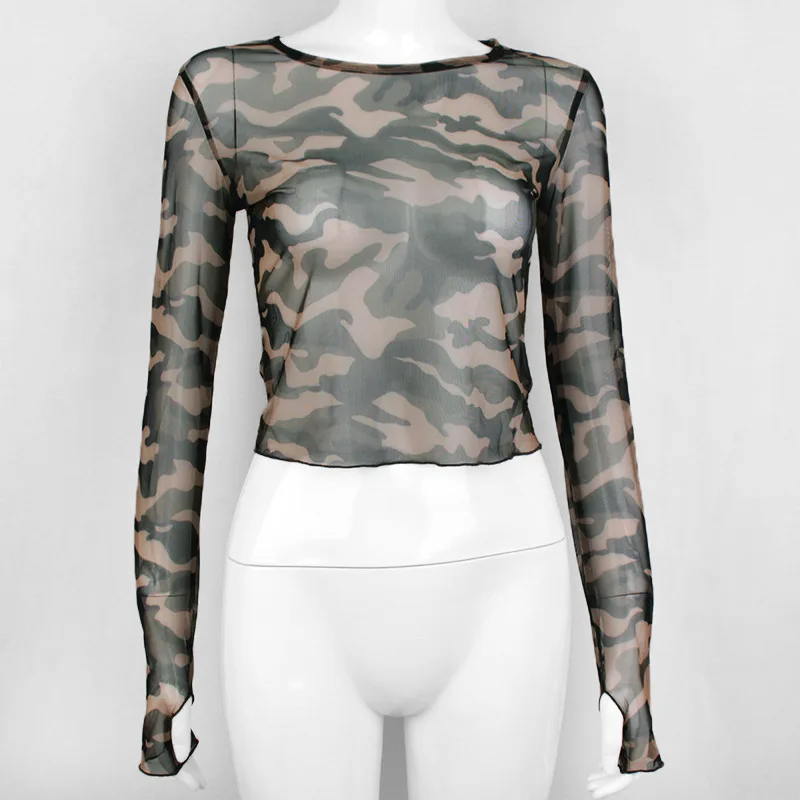 camouflage mesh top