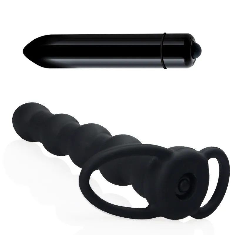Anal Vibrator Double Penetration Strapon Dildo Vibrator Anal Beads Butt Plug G Spot Vibrator Intimate Adult Sex Toys for Couples16
