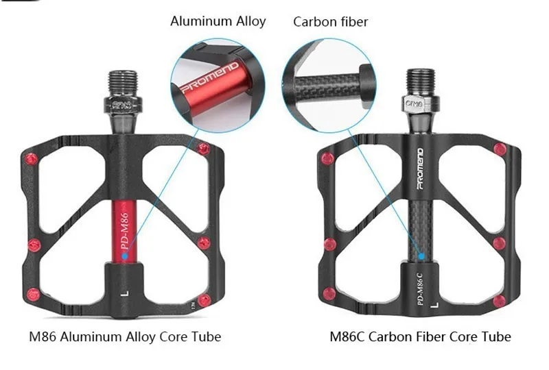 PROMEND 1 пара велосипедных педалей для MTB шоссейного велосипеда противоскользящие ультралегкие педали для горного велосипеда углеродное волокно 3 подшипника велосипедные педали