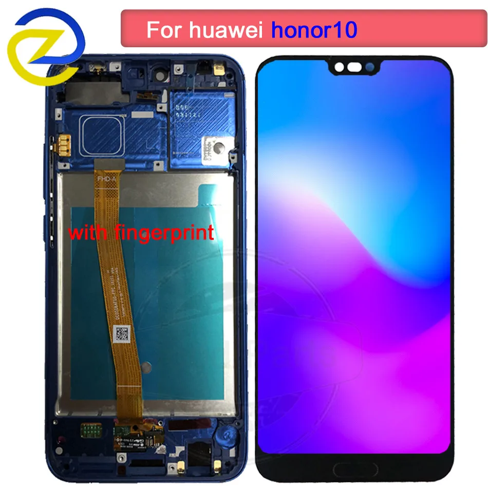 

100% Tested For 5.84' Huawei Honor 10 LCD Display Touch Screen Digitizer Assembly with fingerprint honor10 COL-L29 Replacement