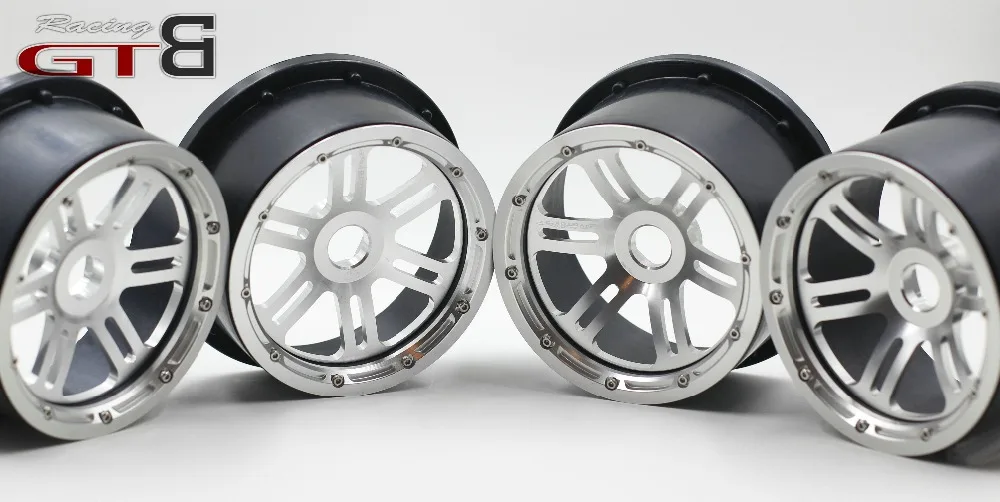 

1/5 rc car gas GTB Baja 5B CNC alloy and plastic mix wheel rim + beadlock + wheel nuts for HPI KM Rovan