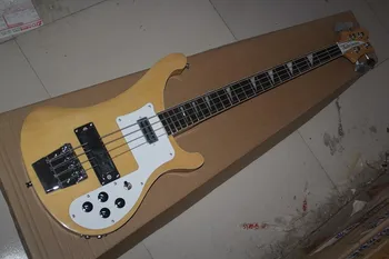 

China guitar factory custom High Quality New RICK 4 string natural wood color Ricken 4003 bass with the dual input 1027
