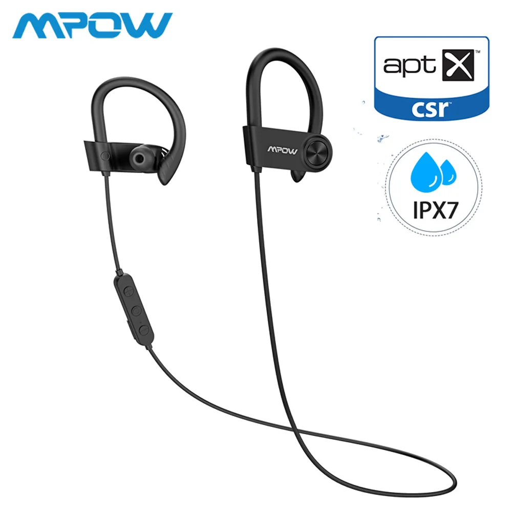 Baratos Mpow D9 Bluetooth 5,0 auriculares inalámbricos 16 18H tiempo de reproducción ipx7 auriculares deportivos impermeables APTX para Android iPhone Samsung