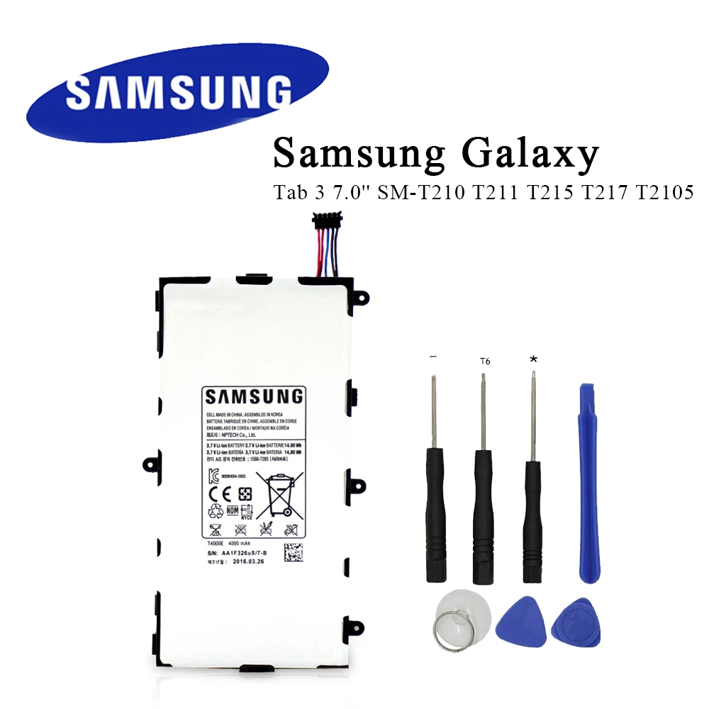 Ceny Tablet bateria pc T4000E do Samsung Galaxy Tab 3 7.0 SM T210 T211 T215 T217 T2105 oryginalny wymienna bateria + narzędzia