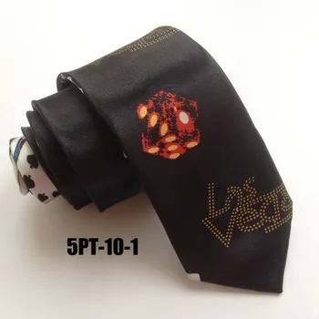 

5cm Unique Slender Tie Fashion Printed Necktie Polyester Tie Cards Pattern