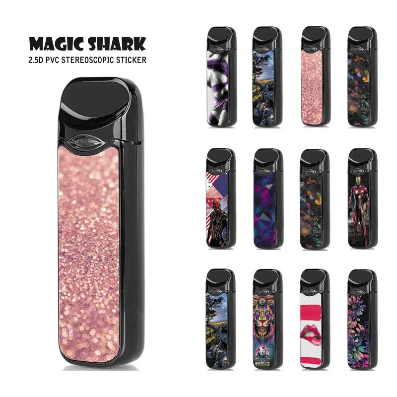 

Magic Shark Ultra Thin Bumpy Bling Flower Tree Sexy Lady Iron Man Film Sticker for Smok Nord Electronic Cigarette