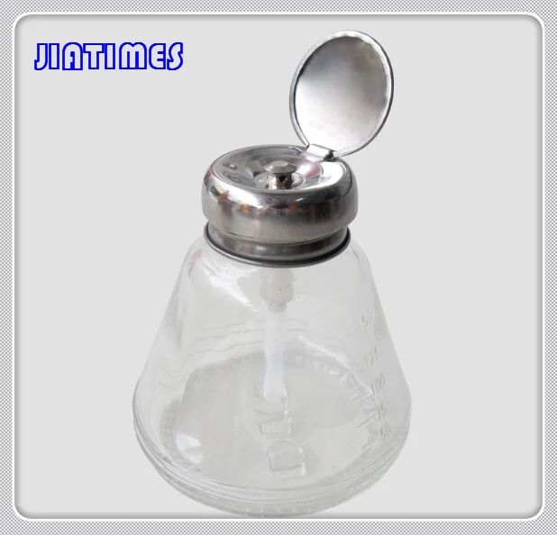 Buy Alcohol Dispenser Glass Conical Pump Bottle 220ml