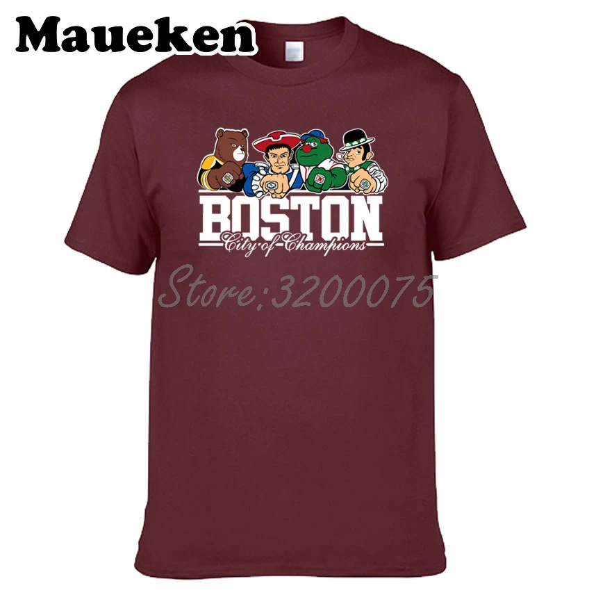 Для мужчин Boston City For New England Celtics Bruins Красная футболка Sox одежда футболка мужская комикс мультфильм W0301001 - Цвет: 6