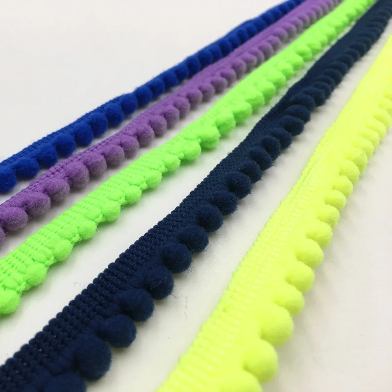5 Yards Pom Pom Trim Ball 11 mm MINI Pearl Pompom Fringe Ribbon Sewing Lace Kintted Fabric Handmade Craft Accessories